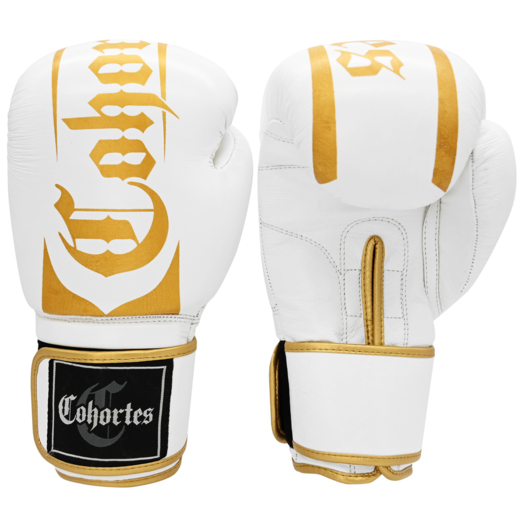 Cohortes "Cornibus Cohort" leather boxing gloves - white/gold