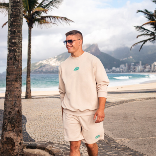 Bluza bez kaptura Crewneck Ground Game "Fukutsu" - beżowy