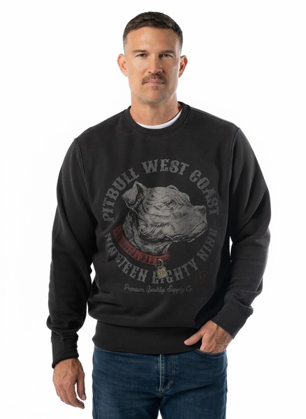 Bluza PIT BULL Washed "STRENGTH & RESPECT" - ciemny grafit