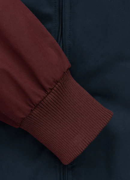 Kurtka przejściowa męska z kapturem PIT BULL "2 Color Longwood" - bordowy/off-white/granatowy