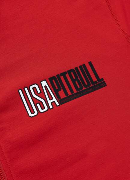 PIT BULL "USA" Zip-Up Hoodie - Red