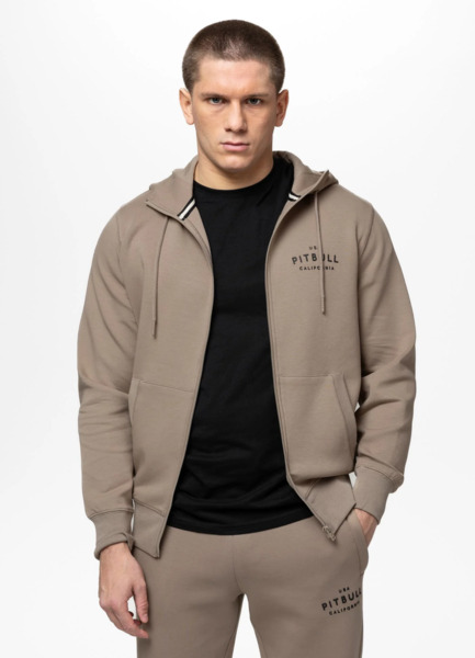 Bluza rozpinana z kapturem PIT BULL "SAMPSON" - piaskowy