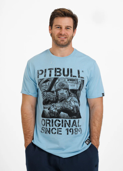 Koszulka męska PIT BULL "DRIVE" - jasny niebieski