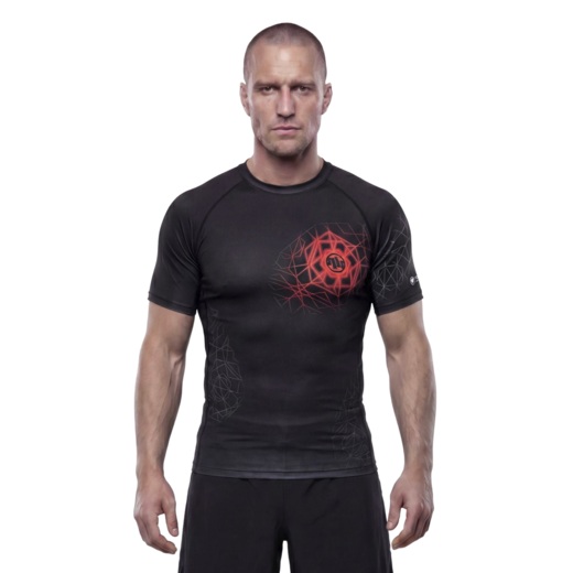 Rashguard PIT BULL "RAY - czarny/czerwony