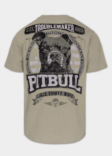 Koszulka PIT BULL "TROUBLEMAKER" - szary oliwkowy