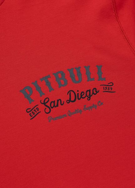 Bluza męska z kapturem PIT BULL "STRENGTH & RESPECT" - czerwony