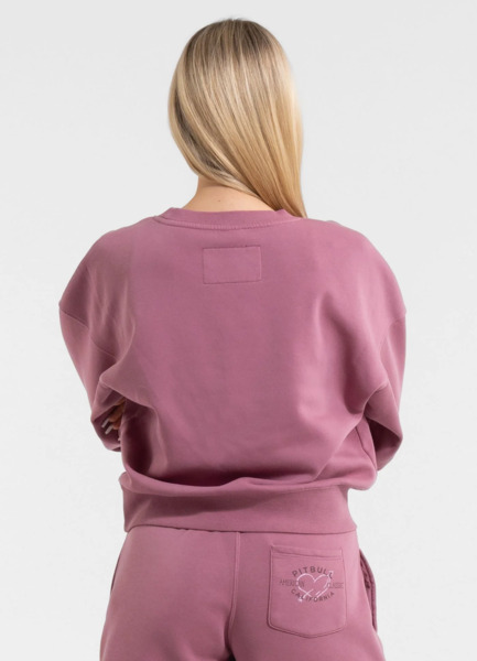 Women&#39;s classic sweatshirt WASHED PIT BULL &quot;MANZANITA HEART&quot; - pink