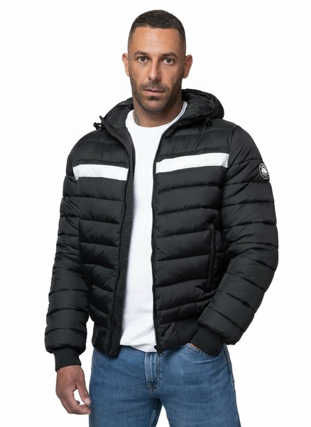 Kurtka zimowa pikowana z kapturem PIT BULL "RUBIO" - czarny
