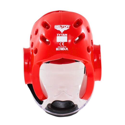 Kask piankowy z maską Beltor "TYTAN" - czerwony