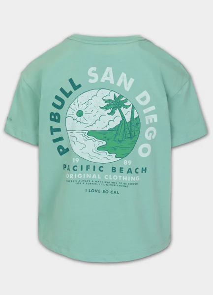 Koszulka damska Oversize PIT BULL "PLANET SURF" - miętowy