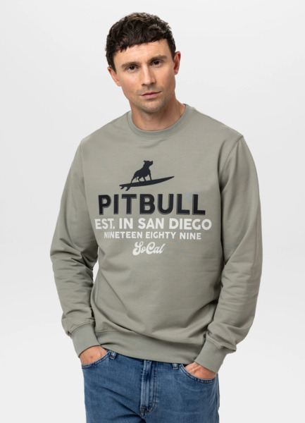 PIT BULL &quot;SURFING DOG&quot; sweatshirt - sage