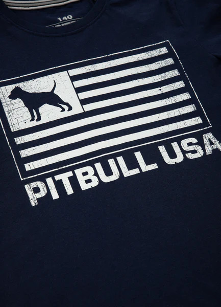 Children&#39;s T-Shirt PIT BULL Kids &quot;Pitbull USA&quot; - navy blue