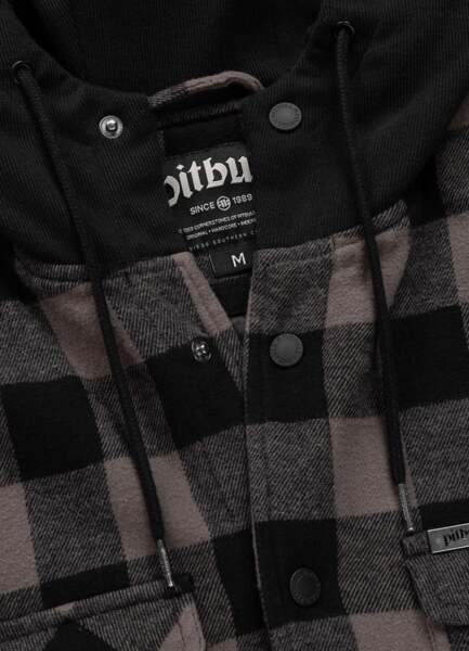 PIT BULL "PIONEER II" Flannel Hooded Jacket - Taupe