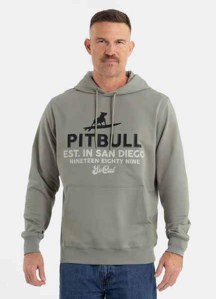 Bluza męska z kapturem PIT BULL "SURFING DOG" - szałwiowy