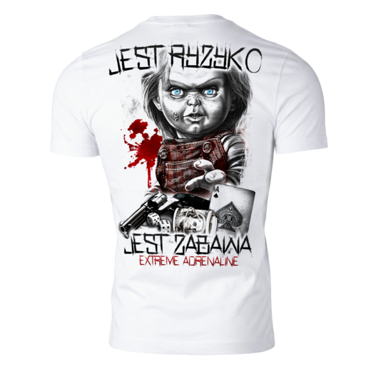 Koszulka Extreme Adrenaline "Jest ryzyko jest zabawa!" - biała