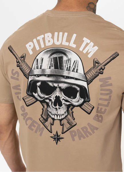Koszulka męska PIT BULL "PARA BELLUM" - piaskowa
