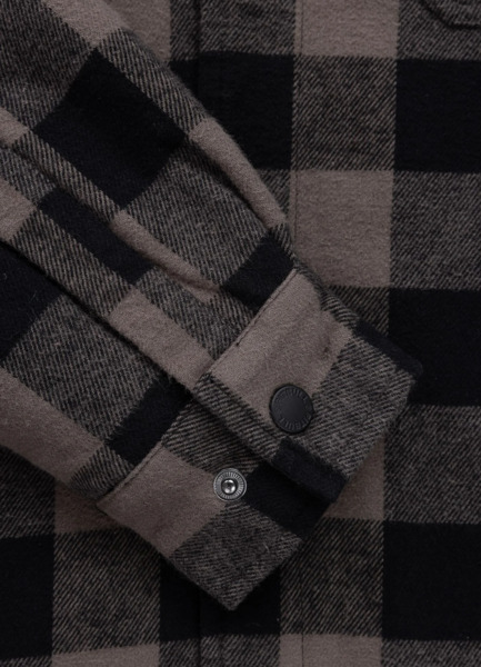 PIT BULL "PIONEER II" Flannel Hooded Jacket - Taupe