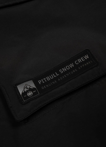 Kurtka zimowa pikowana parka z kapturem PIT BULL "FOREST" - czarny