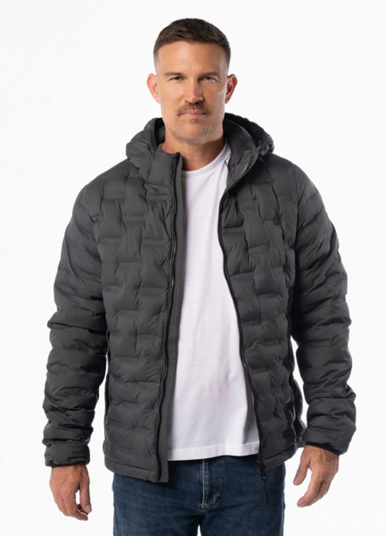 Kurtka zimowa PIT BULL pikowana z kapturem "CAMINO" - grafitowy