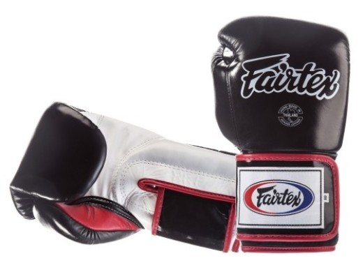Boxing gloves FAIRTEX BGV5 (black / white / red) &quot;Super Sparring&quot;
