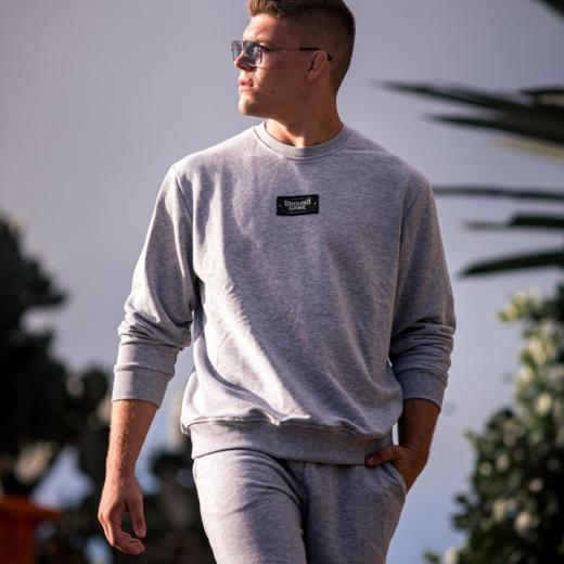Bluza bez kaptura Crewneck Ground Game "Essential" - szary melanż