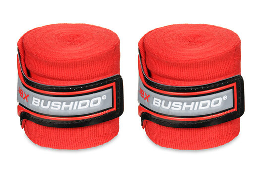 Bandaż bokserski owijki Bushido 4m - czerwony