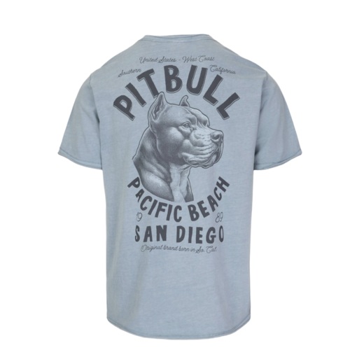 PIT BULL Denim Washed Raw Men's T-Shirt "PACIFIC" - Blue