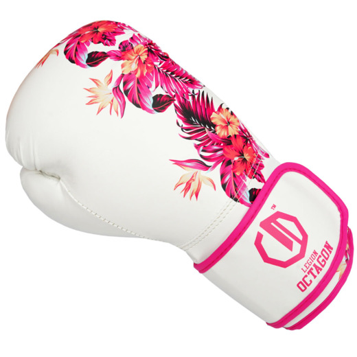 Legion Octagon Flower Women's Boxing Gloves - White/Pink