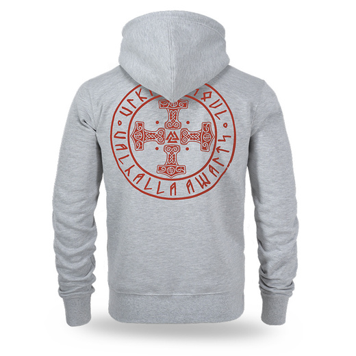 Bluza rozpinana z kapturem Dobermans Aggressive "THORS CROSS BZ386" - szara