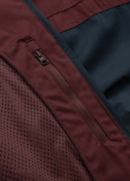 Kurtka przejściowa męska z kapturem PIT BULL "2 Color Longwood" - bordowy/off-white/granatowy