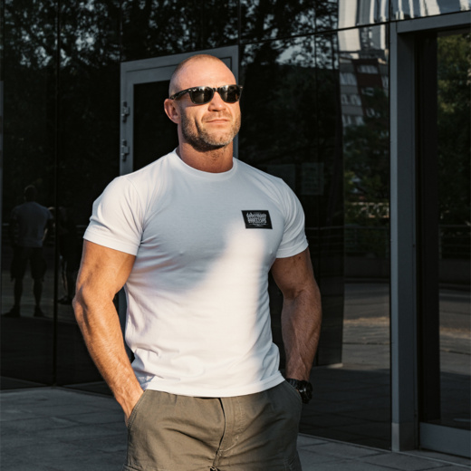 Koszulka T-shirt Dobermans Aggressive "PATCH" TS350 - biała