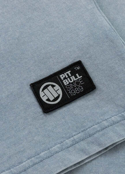 Koszulka męska PIT BULL Denim Washed "OPEN BEACH" - błękitny