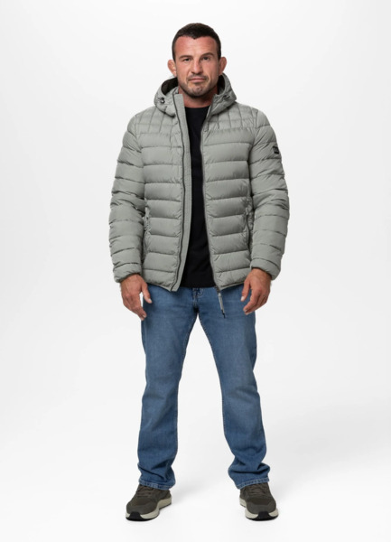 Kurtka zimowa PIT BULL pikowana z kapturem FOOTHILL - szałwiowy