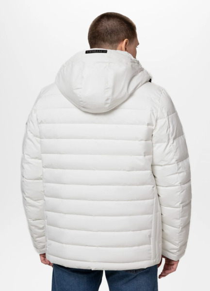 Kurtka zimowa PIT BULL pikowana z kapturem CRESTLINE - off white