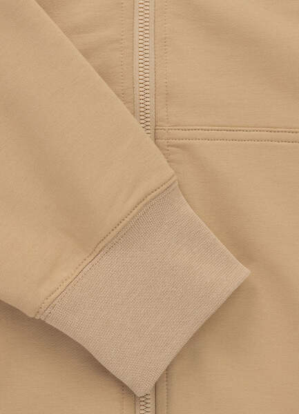 Bluza rozpinana z kapturem PIT BULL "SMALL LOGO NUGGET" - piaskowy