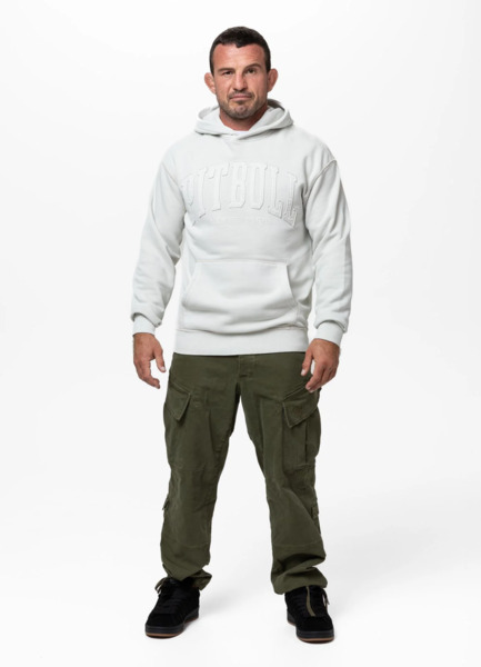 Bluza z kapturem PIT BULL Washed "ORLANDO" - biały