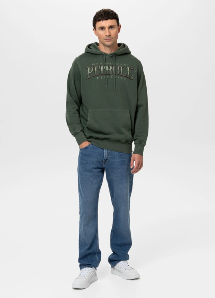 PIT BULL Washed "ACE OF SPADES" Men's Hoodie - Dark Green