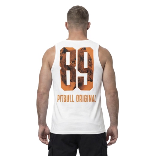Tank Top PIT BULL Slim Fit "EIGHTY NINE DOG" - white