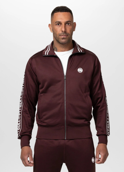 Bluza rozpinana PIT BULL Oldschool "Tape Logo" - bordowy