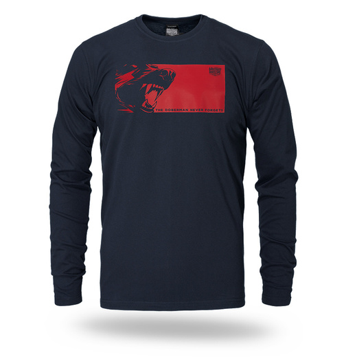 Longsleeve Dobermans Aggressive "Doberman Never Forgets" LS379 - granatowy