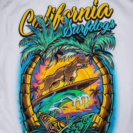 PIT BULL &quot;SURFDOG&quot; Men&#39;s T-Shirt - White