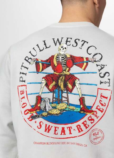 Bluza PIT BULL Washed "CHAMPION BLOODLINE" - biały