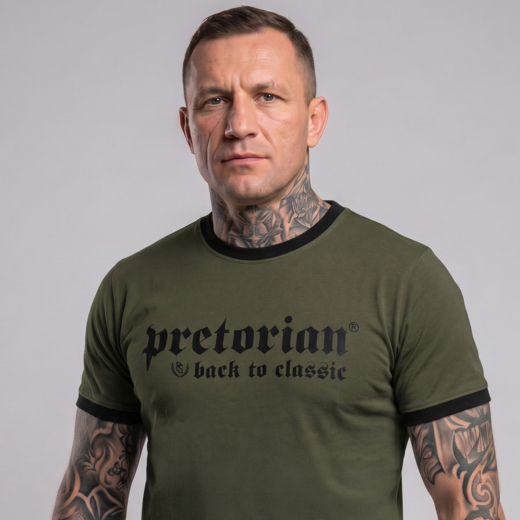 Pretorian Ringer "Back to classic" T-shirt - olive