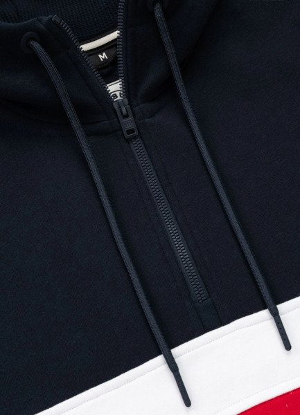 Bluza męska z kapturem PIT BULL "GIBSON" - granatowy/czerwony