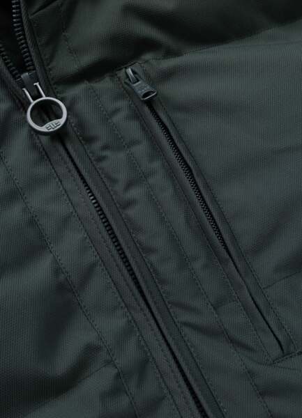 Kurtka zimowa pikowana z kapturem PIT BULL "PATTON" - ciemny zielony