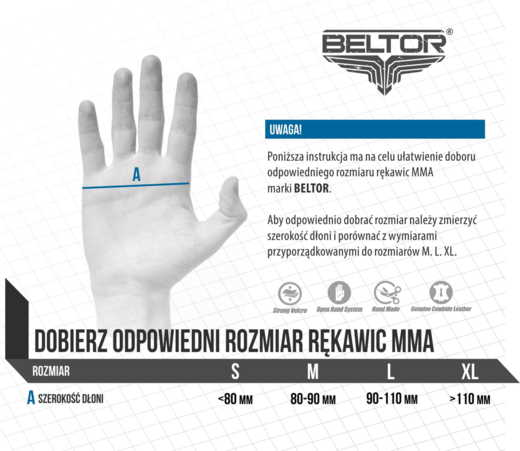 MMA gloves Beltor "Blade" - black and blue