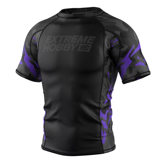 Short sleeve rashguard Extreme Hobby | BLACK PANTHER - czarny/fioletowy