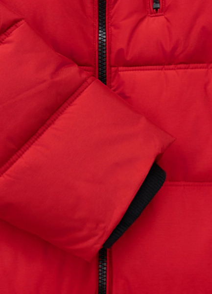 Kurtka zimowa pikowana z kapturem PIT BULL "PIEDMONT" - czerwony