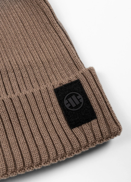 Czapka zimowa PIT BULL "VELCRO LOGO" - piaskowy