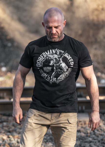 Koszulka T-shirt Dobermans Aggressive "THE BREED" TS373A - czarny